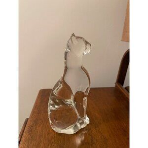 Vintage Clear Glass Cat Figure Egyptian Style 6 Inch Collection